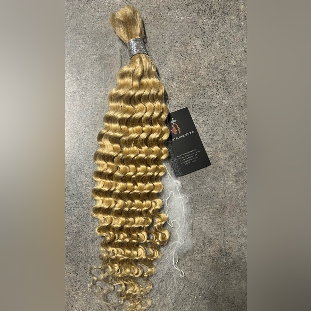 100% HUMAN HAIR BULK DEEP WAVE, 613, 20”